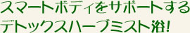 スマートボディをサポートするデトックスハーブミスト浴！